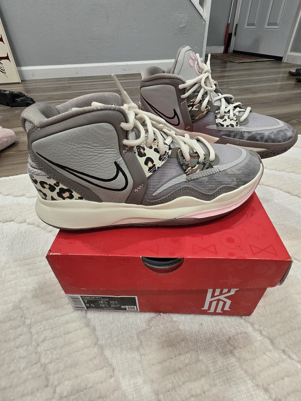 Nike Women's Gray & Pink High-Top Basketball Sneakers